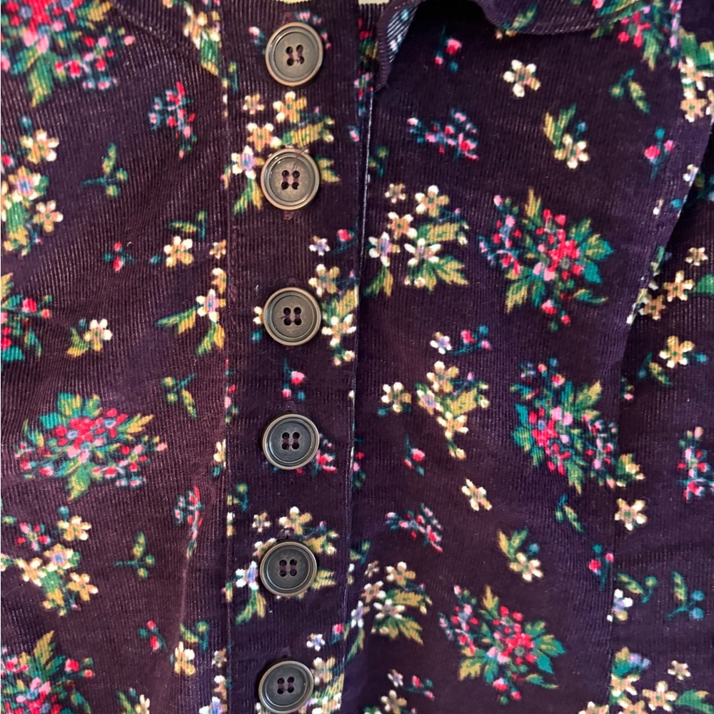 Free People Purple Corduroy Floral Romper Size XS - Picture 5 of 9